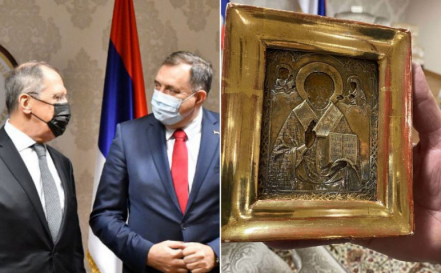 Banjalučki advokat podsjetio: “Danas je 690 dana kako je Dodik poklonio Lavrovu ukradenu ikonu”